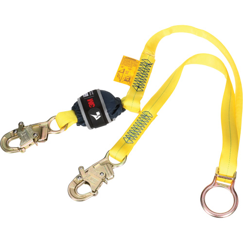 Tie-Back Web Shock-Absorbing Lanyard, 6', Snap Hook Center, Snap Hook Leg Ends, Polyester NRZ Safety Inc.