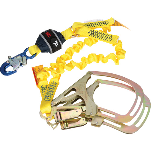 Twin-Leg Stretch Web Shock-Absorbing Lanyard, 6', Rebar Hook Center, Snap Hook Leg Ends NRZ Safety Inc.