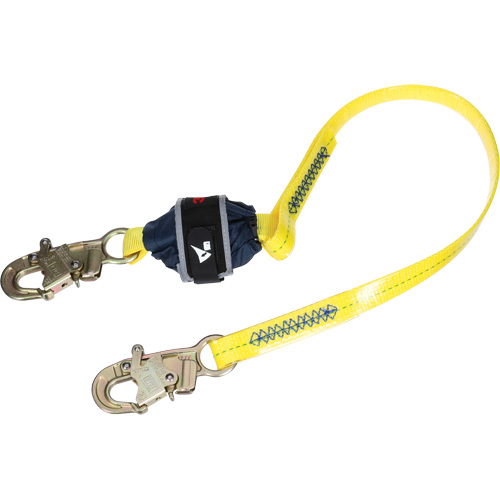 Coated Web Shock-Absorbing Lanyard, 4', Snap Hook Center, Snap Hook Leg Ends NRZ Safety Inc.