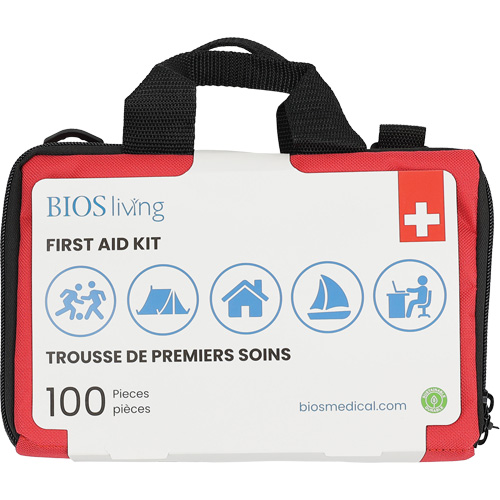 Trousse de premiers soins pour la maison et le voyage de 100 morceaux, Sac en nylon NRZ Safety Inc.