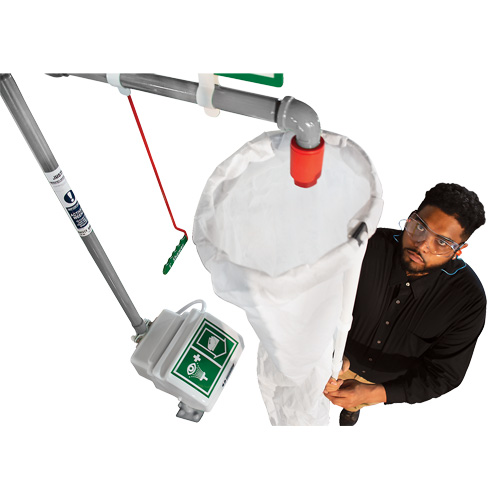 Trousse d'analyse de douche de s&eacute;curit&eacute; avec seau et manchon de douche NRZ Safety Inc.