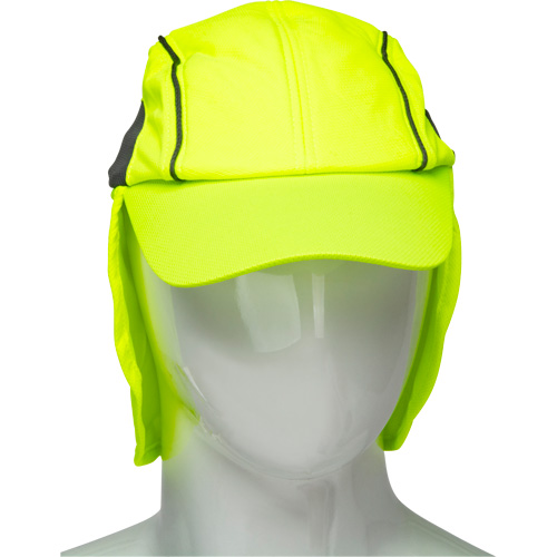 Chapeaux de refroidissement avec voiles pour le cou, Lime haute visibilit&eacute; NRZ Safety Inc.