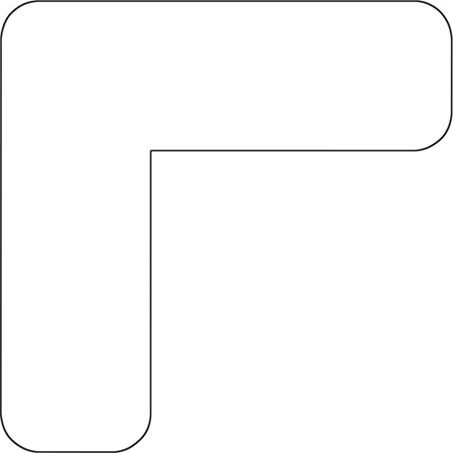 Floor Marking Shapes, L, 7" L x 3.5" W, White, Vinyl NRZ Safety Inc.