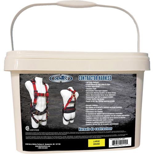 Contractor Safety Harness in Pail, CSA Certified, Class AP, Large, 352 lbs. Cap. NRZ Safety Inc.