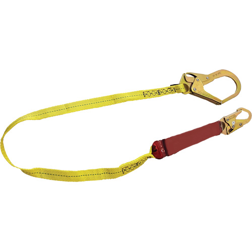 External Energy Absorber Lanyard with 2-1/4" Hook, 6', Snap Hook Center, Snap Hook Leg Ends, Polyester NRZ Safety Inc.