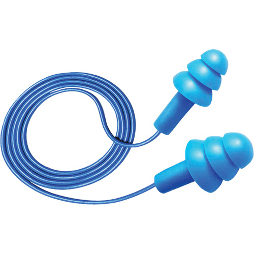 Hush 50-25 Reusable Metal Detectable Earplugs, Corded, One-Size, Bulk - Box, 25 NRR dB NRZ Safety Inc.