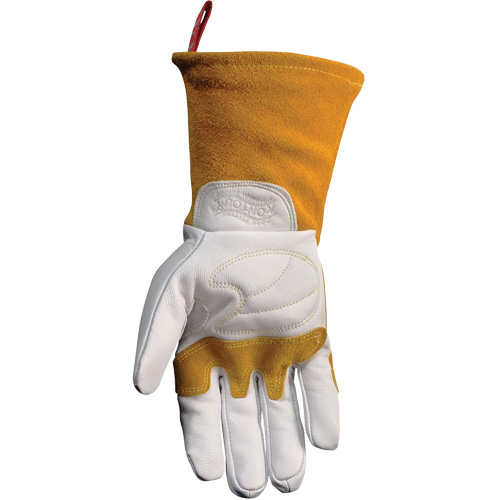 Gants de soudeur TIG/MIG de premi&egrave;re qualit&eacute; avec dos en cuir de vache refendue isol&eacute;es et ignifug&eacute;s Caiman, Cuir fleur de ch&egrave;vre, Taille T-Grand NRZ Safety Inc.