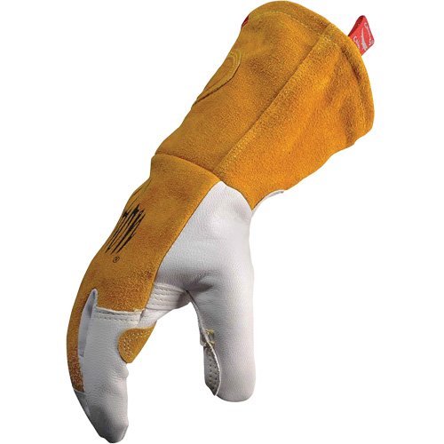 Gants de soudeur TIG/MIG de premi&egrave;re qualit&eacute; avec dos en cuir de vache refendue isol&eacute;es et ignifug&eacute;s Caiman, Cuir fleur de ch&egrave;vre, Taille T-Grand NRZ Safety Inc.