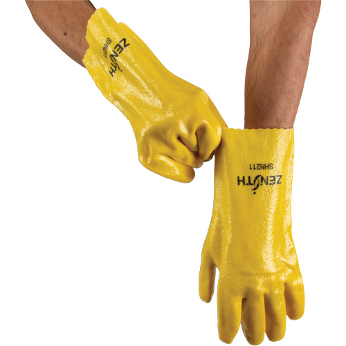 Gants &agrave; fini rugueux et r&eacute;sistants aux produits chimiques, Taille 9, 12" lo, PVC, Doublure en Interlock, 47-mil NRZ Safety Inc.