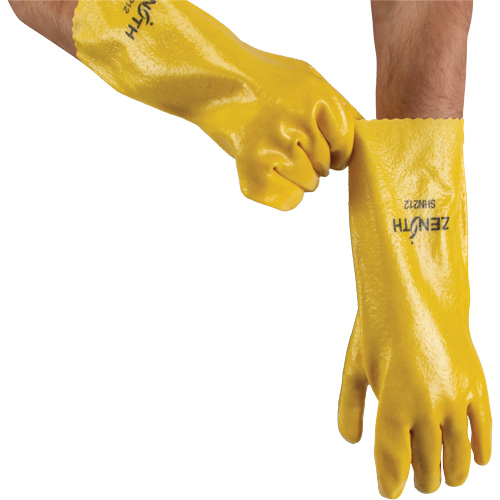 Gants &agrave; fini rugueux et r&eacute;sistants aux produits chimiques, Taille 9, 14" lo, PVC, Doublure en Interlock, 47-mil NRZ Safety Inc.