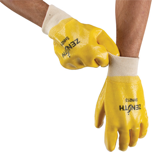 Gants &agrave; fini rugueux et r&eacute;sistants aux produits chimiques, Taille 9, 10" lo, PVC, Doublure en Interlock, 47-mil NRZ Safety Inc.