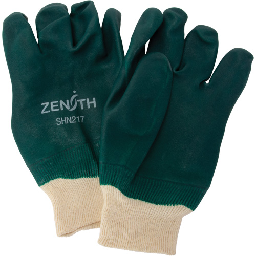 Gants verts &agrave; double enduit, 10" lo, PVC, Doublure en Jersey de coton, 70 mils NRZ Safety Inc.