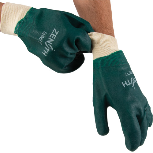 Gants verts &agrave; double enduit, 10" lo, PVC, Doublure en Jersey de coton, 70 mils NRZ Safety Inc.