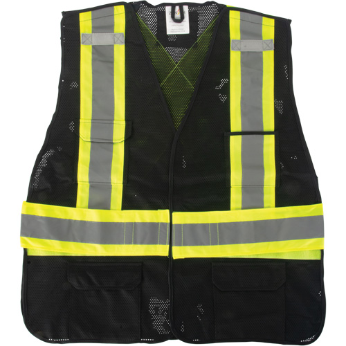 Veste d'arpenteur conforme aux normes de la CSA, Noir, Moyen, Polyester NRZ Safety Inc.