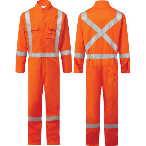 Bizflame&reg; 88/12 Iona 7 oz. FR510 FR Coverall, Size 36, Orange NRZ Safety Inc.