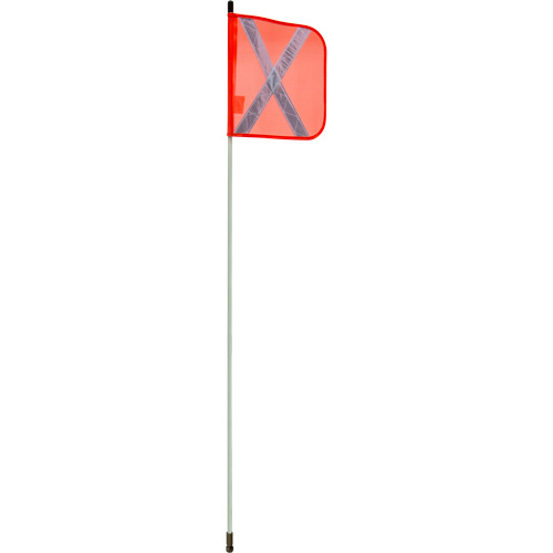 Heavy-Duty Safety Whip, Threaded Mount, 5' High, Orange with Reflective X NRZ Safety Inc.