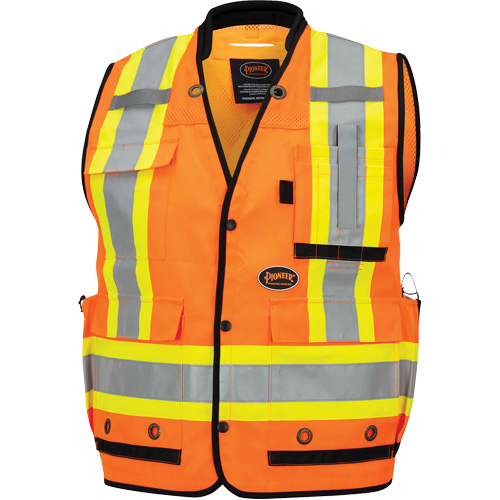 6680 Veste d'arpenteur antimicrobienne haute visibilit&eacute; avec dos en maille, Orange haute visibilit&eacute;, Petit, Polyester NRZ Safety Inc.