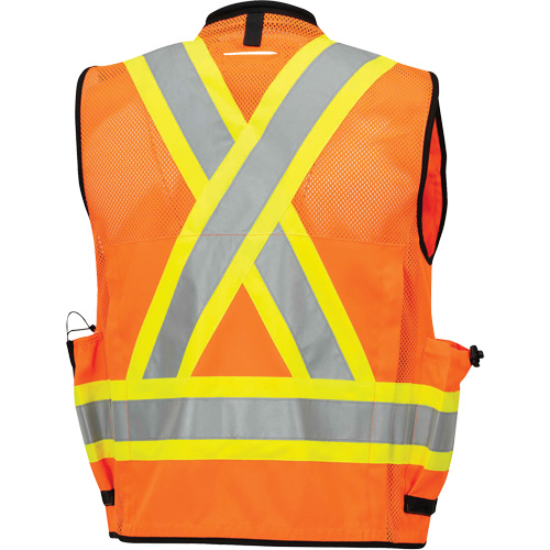 6680 Veste d'arpenteur antimicrobienne haute visibilit&eacute; avec dos en maille, Orange haute visibilit&eacute;, Petit, Polyester NRZ Safety Inc.