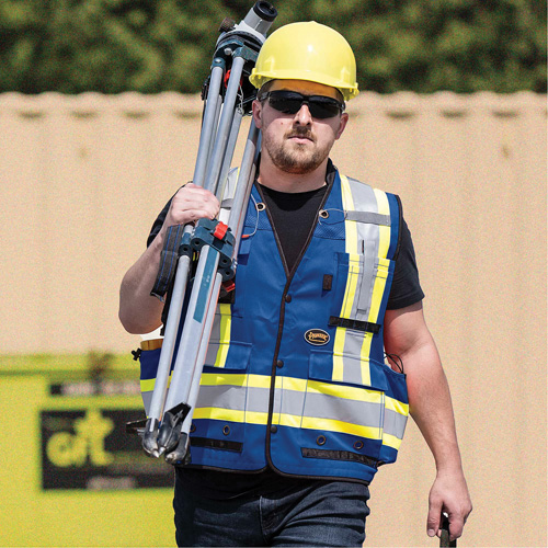 6681 High-Visibility Antimicrobial Mesh-Back Surveyor Vest, Royal Blue, Small, Polyester NRZ Safety Inc.