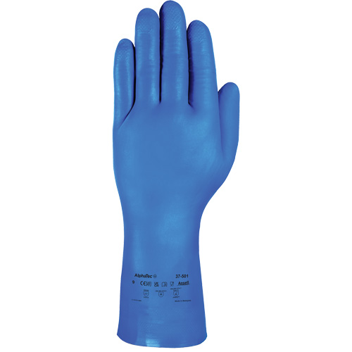 AlphaTec&reg; 37-501 Blue Medium-Duty Chemical-Resistant Gloves, Size 7, 13" L, Nitrile, 16.5-mil NRZ Safety Inc.