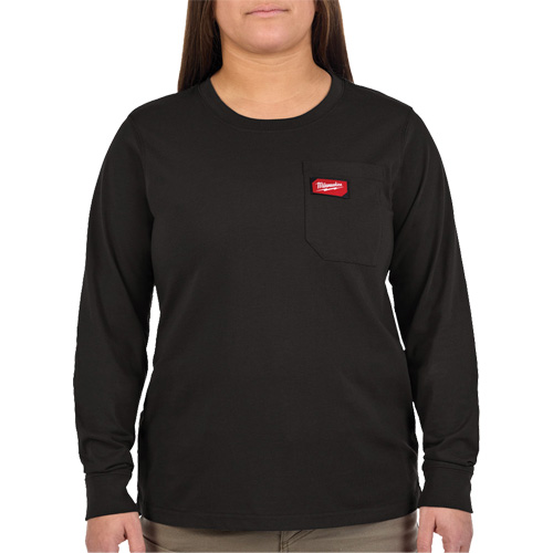 GRIDIRON Long Sleeve Pocket T-Shirt, Women's, X-Small, Black NRZ Safety Inc.