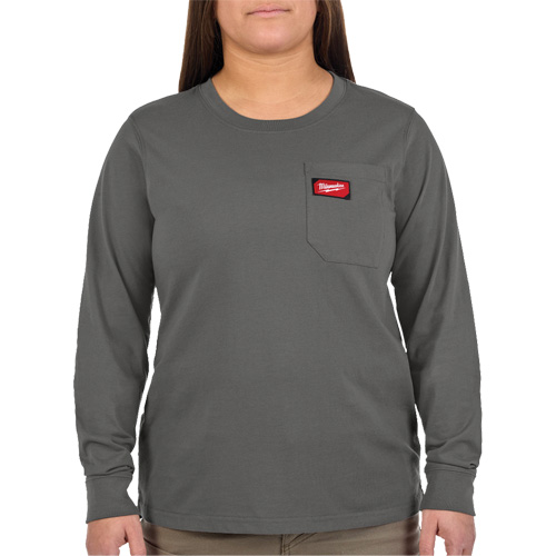 GRIDIRON Long Sleeve Pocket T-Shirt, Women's, X-Small, Grey NRZ Safety Inc.