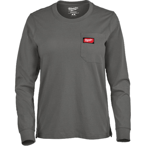 GRIDIRON Long Sleeve Pocket T-Shirt, Women's, X-Small, Grey NRZ Safety Inc.