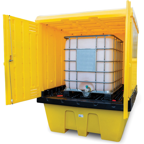 Hard Cover IBC Spill Pallet, 70" L x 70" W x 90" H, 1135 lbs. Load Capacity NRZ Safety Inc.