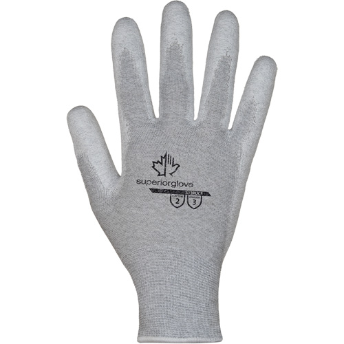 Gants blancs KnitActiv dissipatifs &eacute;lectrostatiques et peu pelucheux, 5, R&ecirc;vetement Polyur&eacute;thane, Calibre 13, Enveloppe en Nylon/Coton NRZ Safety Inc.