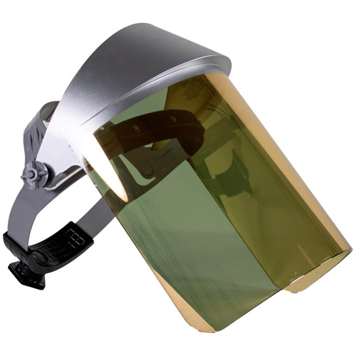 Visi&egrave;re r&eacute;fl&eacute;chissant la chaleur, Polycarbonate, Suspension Rochet NRZ Safety Inc.
