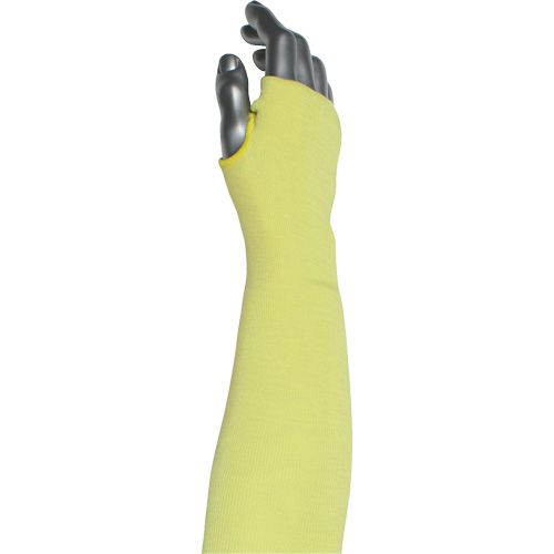 Manchette r&eacute;sistante &agrave; la coupe &agrave; 2 plis Kut Gard avec ouverture pour le pouce , Aramide/ATA, 10", ASTM ANSI niveau A6, Jaune NRZ Safety Inc.