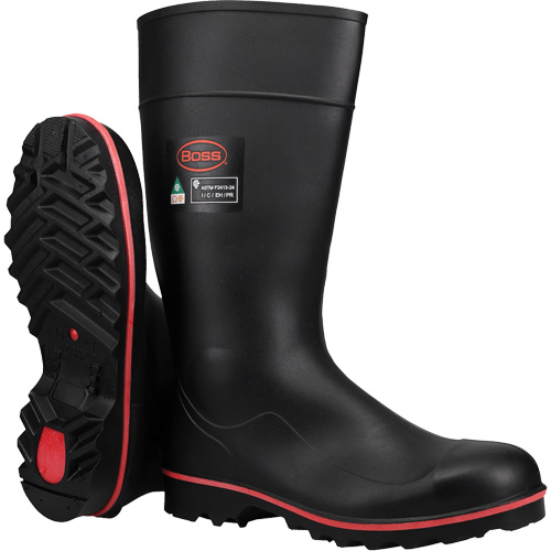 Bottes de s&eacute;curit&eacute; Boss Footwear avec r&eacute;sistance int&eacute;grale aux d&eacute;charges &eacute;lectriques, M&eacute;lange de polym&egrave;res/PVC, Embout Acier, Pointure 4 NRZ Safety Inc.
