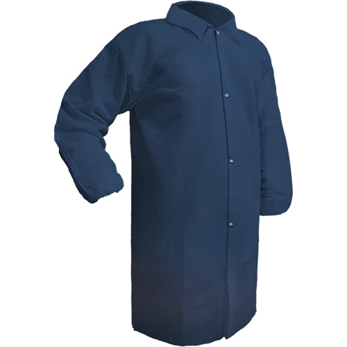 Care Lab Coat, Polypropylene, Medium, Blue NRZ Safety Inc.