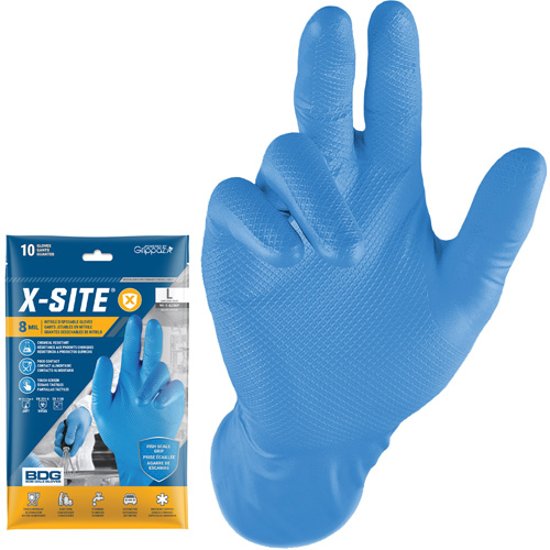 Gants jetables Grippaz, Petit, Nitrile, 8 mils, Sans poudre, Bleu NRZ Safety Inc.