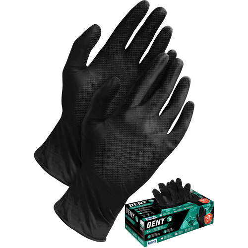 Gants jetables Deny, Petit, Nitrile, 6 mils, Sans poudre, Noir NRZ Safety Inc.