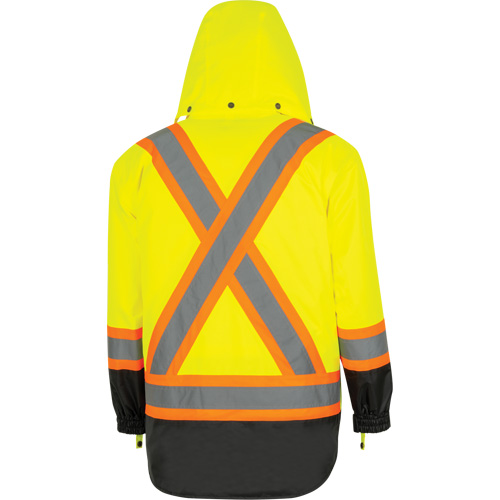 5057 Pioneer&reg; Yukon 7-in-1 Waterproof Winter Safety Parka, Polyester, Black/High Visibility Lime-Yellow, X-Small NRZ Safety Inc.