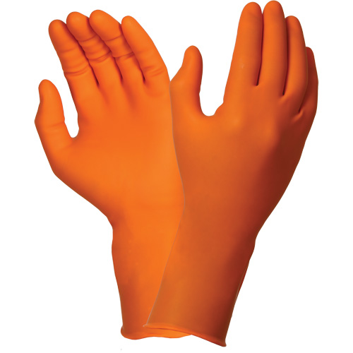 TOUCHNTUFF 93-800 Disposable Gloves, 7.5/8, Latex/Neoprene/Nitrile, 23.6-mil, Powder-Free, Orange NRZ Safety Inc.