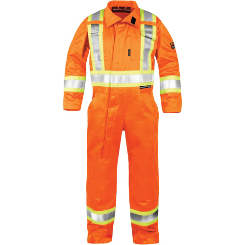 Combinaison ignifuge haute visibilit&eacute;, Taille Moyen, Orange NRZ Safety Inc.