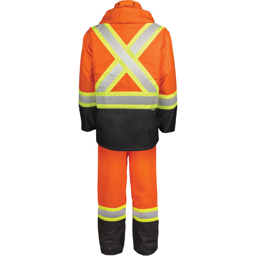 Ensemble de pluie haute visibilit&eacute; en tissu 150 deniers, Polyester, T-Grand, Orange haute visibilit&eacute; NRZ Safety Inc.