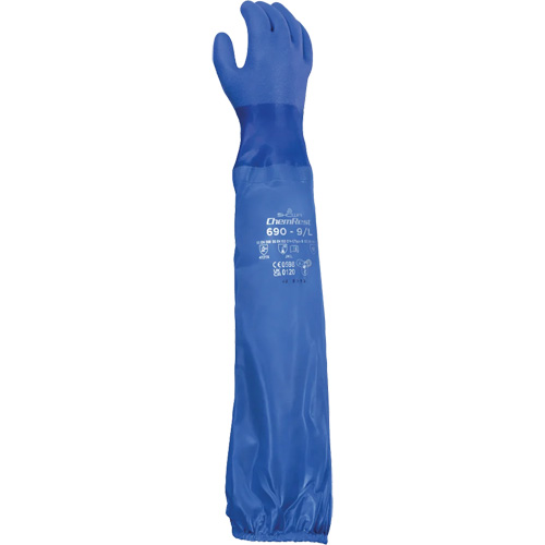 Gants r&eacute;sistants aux produits chimiques 690, Taille T-Grand/10, 26" lo, Coton/PVC NRZ Safety Inc.