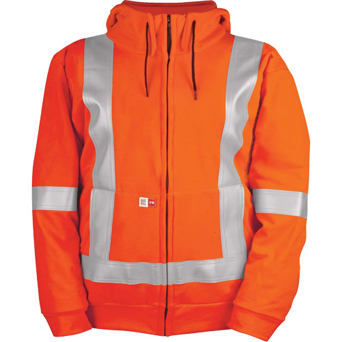 High-Visibility Wind Resistant Zip-Front Sweatshirt with DetachableHood, Men's, 5X-Large, High Visibility Orange, 27.7 cal/cm² NRZ Safety Inc.