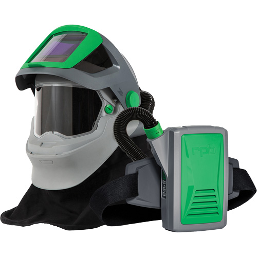 Respirateur de soudage Z4 avec cape &agrave; l'&eacute;paule FR & APR motoris&eacute; PX5, Respirateur &agrave; masque/Masque de soudage NRZ Safety Inc.