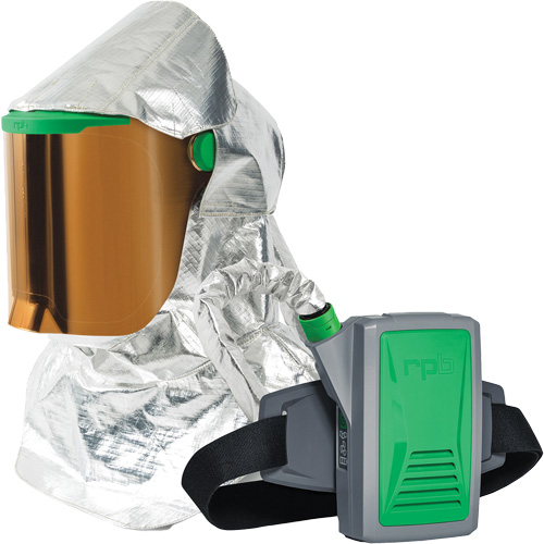 Respirateur &agrave; chaleur radiante Z-Link avec souffleur & montage &agrave; la ceinture, Respirateur &agrave; masque/Capuchon & visi&egrave;re, Pile Lithium-ion NRZ Safety Inc.