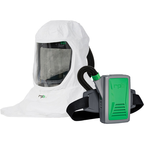 Respirateur T-Link avec casquette, tube de respiration, montage &agrave; la ceinture & APR motoris&eacute; PX5, Cagoule ample & visi&egrave;re, Pile Lithium-ion NRZ Safety Inc.