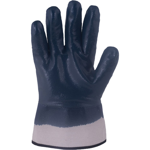 Gants bleu marine avec manchettes renforc&eacute;es &agrave; entoilage coll&eacute; Horizon, Grand, R&ecirc;vetement Nitrile, Enveloppe en Jersey/Coton NRZ Safety Inc.