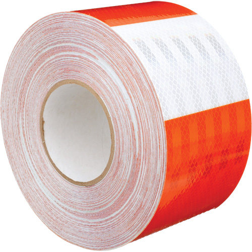 High Intensity Grade Flexible Work Zone Sheeting 382VHIP, 5" W x 150' L, Orange and White NRZ Safety Inc.