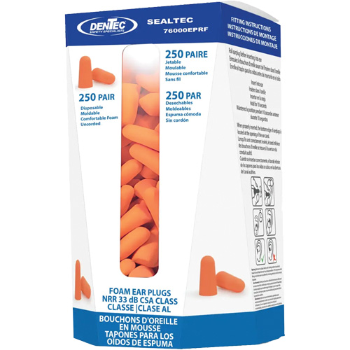 Recharge de bouchons d'oreilles jetables SEALTEC33, Vrac - Contenant NRZ Safety Inc.