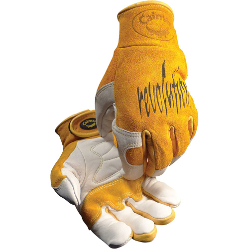 Gants de soudeur TIG/MIG de premi&egrave;re qualit&eacute; Caiman avec fermeture &agrave; boucles & crochets, Cuir de vache refendu, Taille T-Grand NRZ Safety Inc.