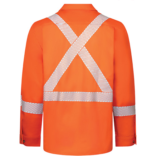 Chemise de travail haute visibilit&eacute; &agrave; bandes segment&eacute;es 7 oz de luxe Avenger, Style 652, Hommes, 4T-Grand (grande taille), Orange NRZ Safety Inc.