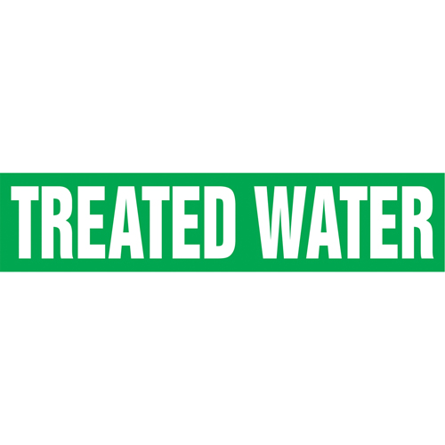Marqueurs de tuyau "Tower Water Return", Autocollant, 4" h x 24" la, Blanc/vert NRZ Safety Inc.